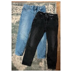 2 GAP Kids Flannel-Lined Blue and Black Jeans
